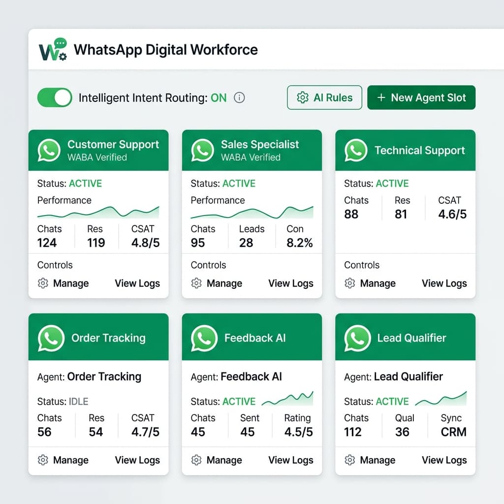 WhatsApp Digital Workforce Management Console